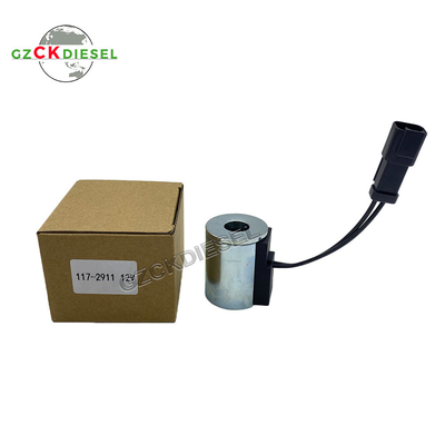 55MM DC12V سیم پیچ شیر سولینوئید 117-2911 1172911 برای CAT BACKHOE Loader 420D 442D 430D 432D 416C
